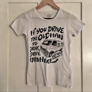 Bandit Brand "If You Drive The Old Man to Drink" Graphic Van White Tee - XS / S